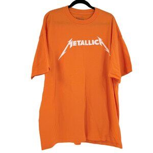 Metallica Orange Graphic T-Shirt 2XL 100% Cotton Crew Neck Short Sleeve, NWOT